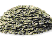canvassing cash pile