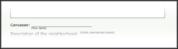 Canvasser's Name
